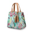 画像1: 鮮やかな花柄が目を引く華やかで上品な３室式手提げバッグ（２色有） (1)